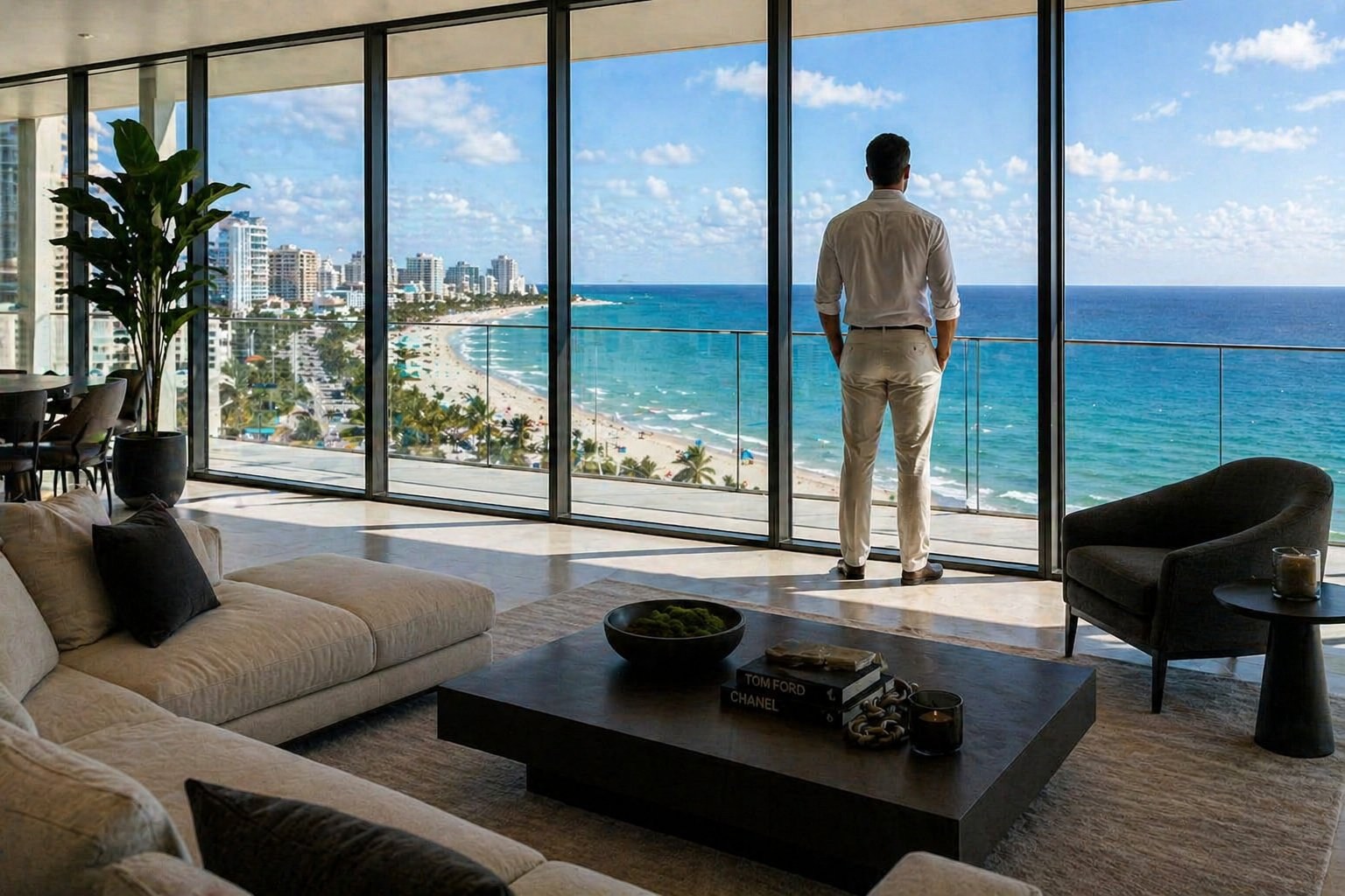 Penthouse condo view of Fort Lauderdale beach